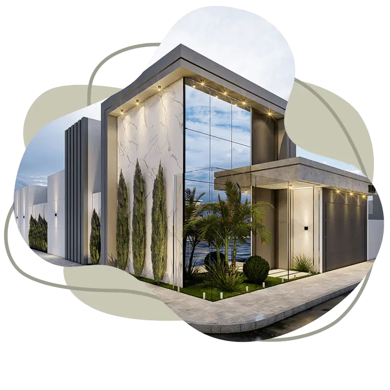 Fachada casa moderna projetada