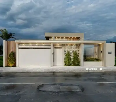 Fachada com planta